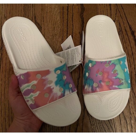 NEW Crocs | Classic Tiedye Graphic Slide Sz M8/W10‎ - Picture 1 of 4